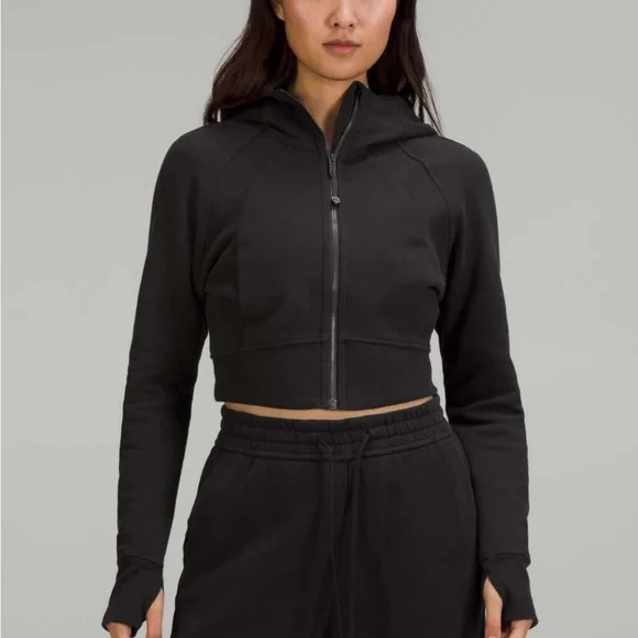 Like new lululemon scuba crop full zip hoodie jacket black 8 - Picture 5 of 5